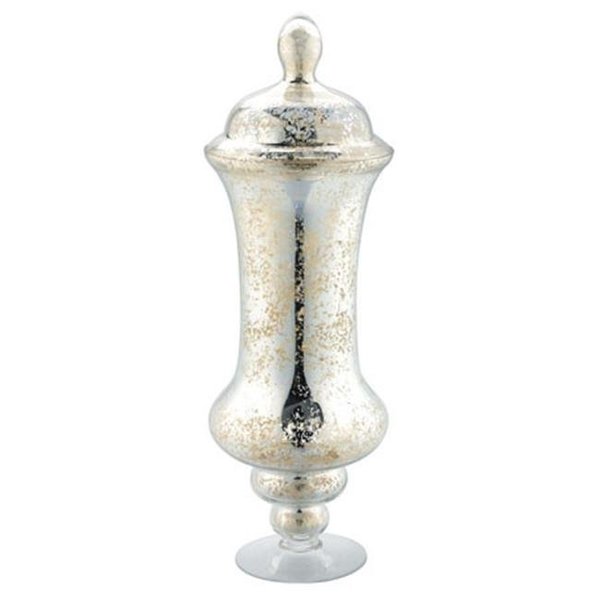 Diamond Star Diamond Star 69074S 23.5 x 8 in. Glass Silver Metallic Apothecary Jar; Silver 69076S